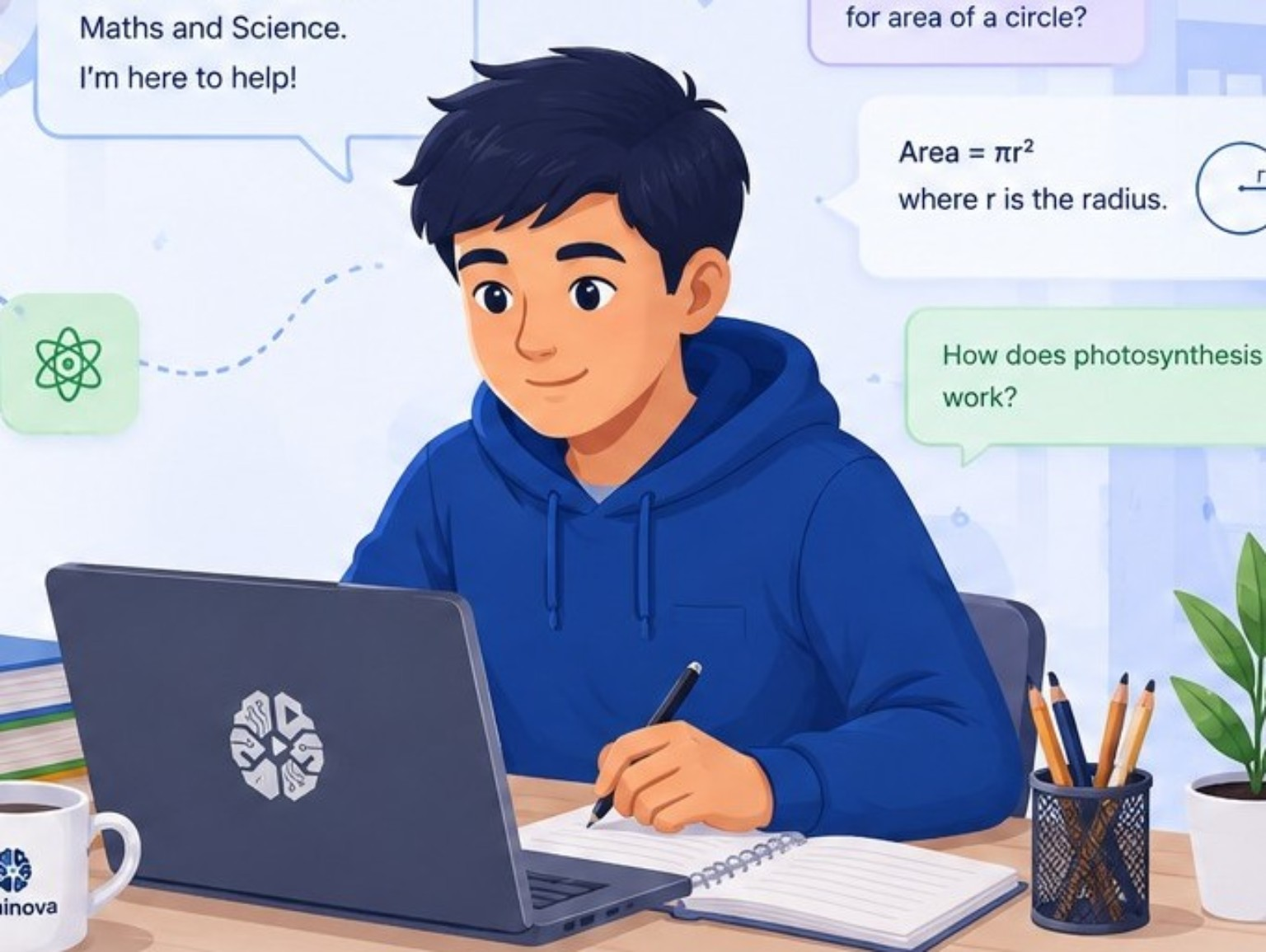 Student learning with Brainova AI tutor